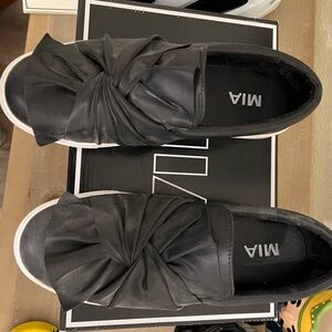 MIA Black Sneakers with Bow Detail
